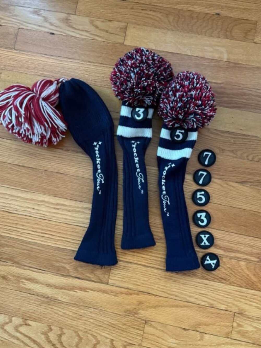 Rocket Tour Golf Headcover Set - 1 Driver Tassel and 2 Wood Pom Headcovers